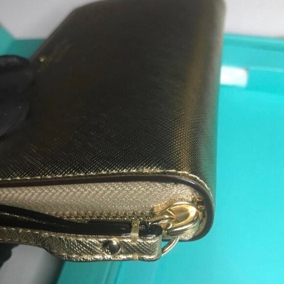 Kate Spade New York Zip Wristlet – Saffiano Gold, Fits Most Phones (Brand New) - Picture 4 of 7